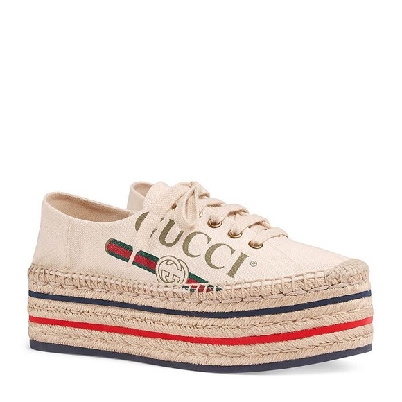 Gucci Canvas Platform Sneakers - Picture 1 of 4